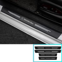 Комплект карбонової захисної плівки для порогів автомобіля з емблемою Mersedes