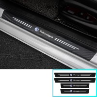 Комплект карбонової захисної плівки для порогів автомобіля з емблемою Volkswagen