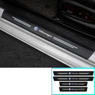 Комплект карбонової захисної плівки для порогів автомобіля з емблемою Volkswagen