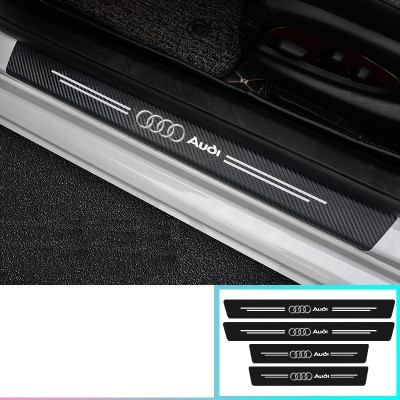 Комплект карбонової захисної плівки для порогів автомобіля з емблемою Audi