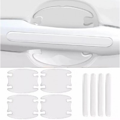 Прозора захисна силіконова плівка під дверні ручки та ручки авто комплект 8шт