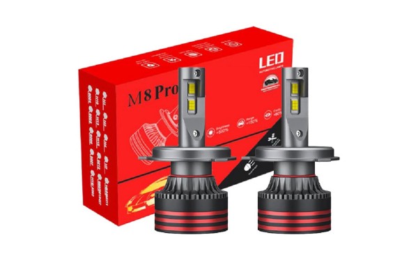 Комплект світлодіодних ламп M8 PRO цоколь H4 120W 9-24V 6000K 12000Lm CANBUS з обманкою
