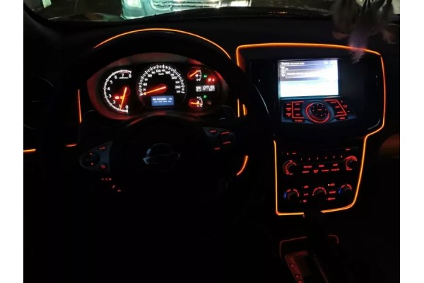 Гнучкий холодний неон, неонове підсвічування салону авто 5м помаранчевий