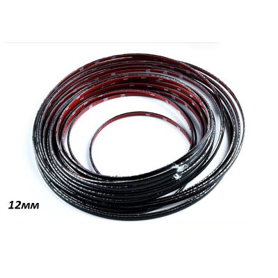 Чорний молдінг самоклеючий 12мм довжина 3 метра