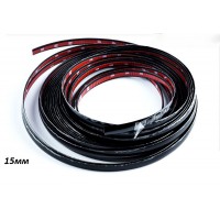 Чорний молдінг самоклеючий 15мм довжина 3 метра