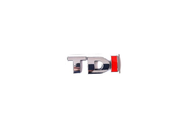 Емблема напис багажника VW Volkswagen Passat Golf Polo Caddy Touran TDI хром + I червона